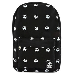 Loungefly Disney The Nightmare Before Christmas Jack Head Print Nylon Backpack.